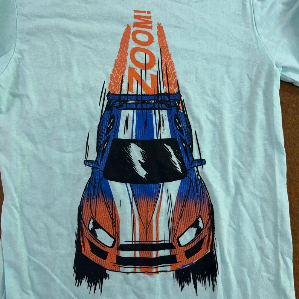 Carter's Boys 6 Blue Zoom Race Car Long Sleeve Graphic T-Shirt NWT